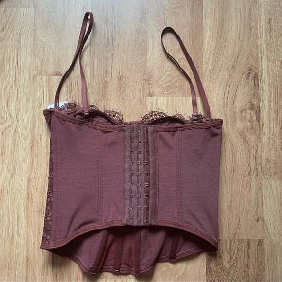 Urban Outfitters Out From Under Modern Love Corset in Chocolate - Picture 2 of 5
